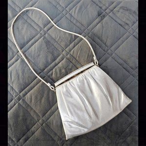 Vintage 60s MCM Ande Small Clutch in Silver Lame, Excellent Condition